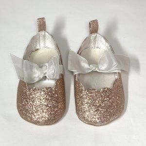 Gold Glitter Baby Crib Shoes